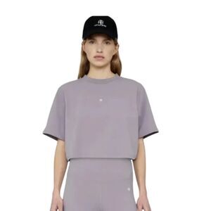 Anine Bing Zuri Sport Purple Cropped T shirt Size L